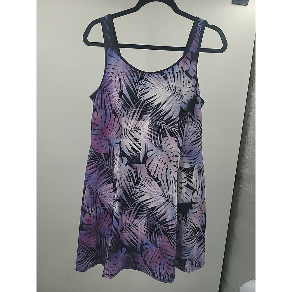 Swimsuits For All Tropical Print Swim Dress Sz 18 Beach Vacation Resort Cruise